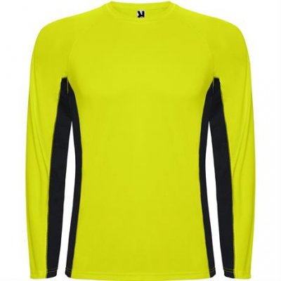 Спортивная футболка SHANGHAI L/S мужская, ФЛУОРЕСЦЕНТНЫЙ ЖЕЛТЫЙ/ЧЕРНЫЙ 2XL