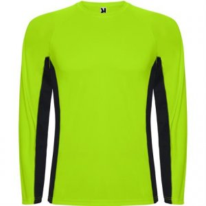 Спортивная футболка SHANGHAI L/S мужская, ФЛУОРЕСЦЕНТНЫЙ ЗЕЛЕНЫЙ/ЧЕРНЫЙ 2XL