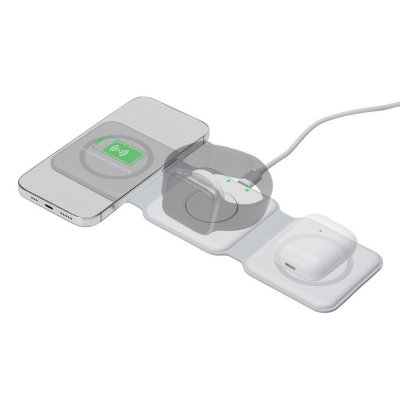 Беспроводное зарядное устройство 3-в-1 Road, 15 Вт, белый