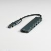 USB-хаб STEM 7 в 1, серый, алюминий