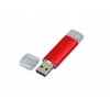 USB 2.0/micro USB- флешка на 64 Гб, красный