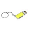 USB 2.0- флешка на 16 Гб с выдвижным механизмом и мини чипом, серебристый/желтый