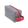 Косметичка из РПЕТ фетра с ручкой Felt, серый с красным
