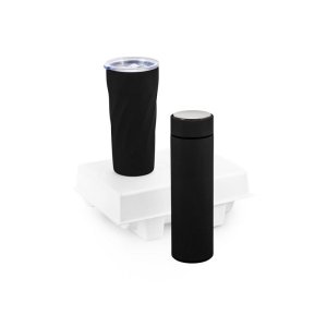 Подарочный набор FAMILY с термосом и термокружкой, черный