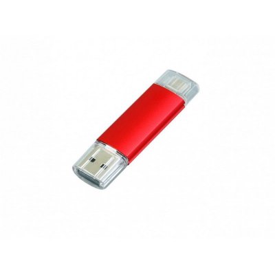 USB 2.0/micro USB- флешка на 64 Гб, красный