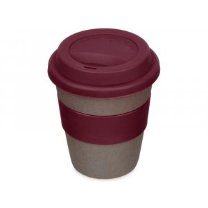 Стакан с силиконовой крышкой Cafe, burgundy