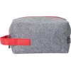 Косметичка из РПЕТ фетра с ручкой Felt, серый с красным