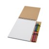 Doodle блокнот формата А5 с мягкой обложкой на спирали и набор мелков - Натуральный