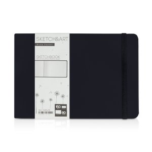 Скетчбук Sketch & Art в твердом переплете 213х146 мм, 80 л. белой бумаги 150 г/м2, черный