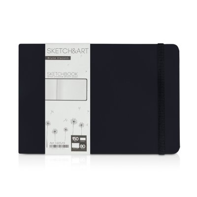 Скетчбук Sketch & Art в твердом переплете 213х146 мм, 80 л. белой бумаги 150 г/м2, черный