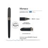 Ручка пластиковая шариковая Monaco, 0,5мм, синие чернила, черный/вороненая сталь