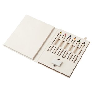 Набор цветных карандашей и листочков для рисования из молочной бумаги Artify, молочный