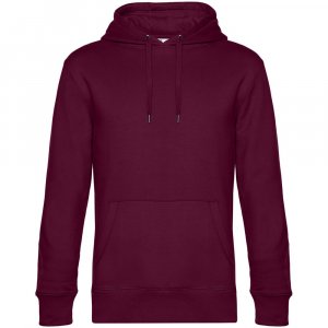 Толстовка с капюшоном унисекс King, бордовая