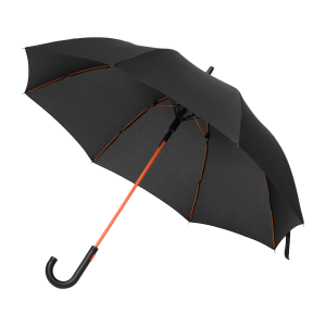 Зонт-трость Quantum, черный/оранжевый