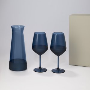 Подарочный набор декантер + 2 бокала для вина Sapphire в серой коробке