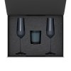 Подарочный набор свеча Enigma + 2 бокала для шампанского Sapphire в черной коробке