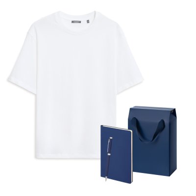 Набор с одеждой RUST(футболка, ежедневник, ручка), белый/синий, 3XL/4XL