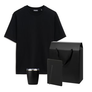 Набор с одеждой RUST (футболка, термокружка, блокнот, ручка), черный, M