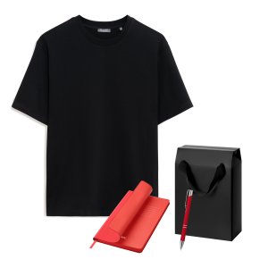 Набор с одеждой RUST (футболка, ежедневник, ручка), красный/черный, S Набор с одеждой RUST (футболка, ежедневник, ручка), красный/черный, S