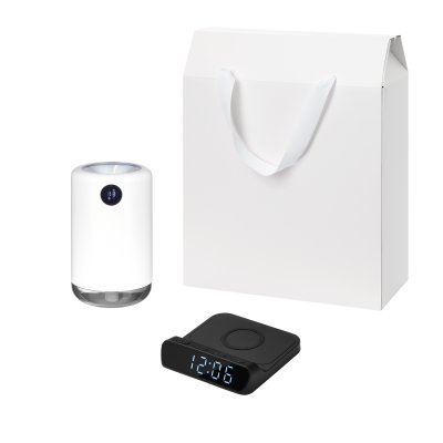 Подарочный набор Bliss, Rigel, черный (увлажнитель воздуха, зарядное устройство)