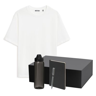 Набор с одеждой RUST NEO (футболка, бутылка, ежедневник, ручка), белый/черный, 3XL/4XL