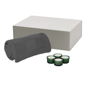 Подарочный набор Sento, Cella, зеленый (свеча, плед)