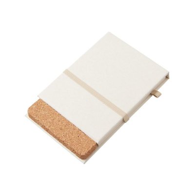 Блокнот с подставкой для телефона из пробки Milky S, молочно-белый