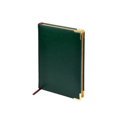 Ежедневник недатированный А5 Sidney Nebraska, зеленый (золотой обрез, золотые уголки)