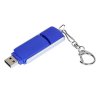 USB 2.0- флешка промо на 16 Гб с прямоугольной формы с выдвижным механизмом, синий/серебристый