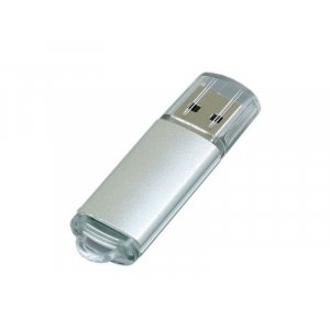 USB 2.0- флешка на 4 Гб с прозрачным колпачком, серебристый