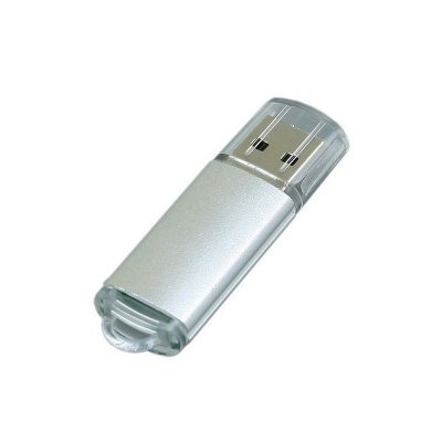 USB 2.0- флешка на 4 Гб с прозрачным колпачком, серебристый