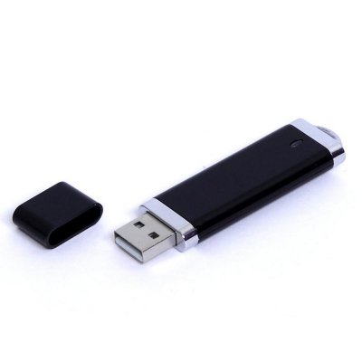 USB 3.0- флешка промо на 128 Гб прямоугольной классической формы, черный