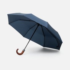 Зонт складной Classic, темно-синий с темной ручкой