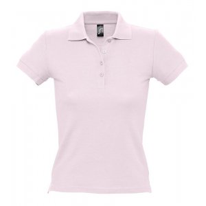 Рубашка поло женская People 210, нежно-розовая Рубашка поло женская People 210, нежно-розовая