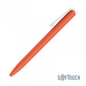 Ручка шариковая "Clive", покрытие soft touch, цвет оранжевый с белым