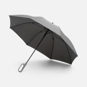 Зонт-трость Grappino с ручкой-карабином, серый Зонт-трость Grappino с ручкой-карабином, серый