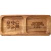 Менажница из акации с двумя секциями Almond с гравировкой Менажница из акации с двумя секциями Almond с гравировкой