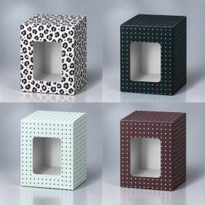 Коробка тук-энд с окном с полноцветной запечаткой Флап с окном , 80х80х100 мм