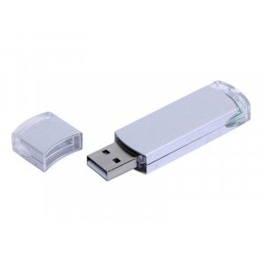 USB 3.0- флешка промо на 32 Гб прямоугольной классической формы, серебристый