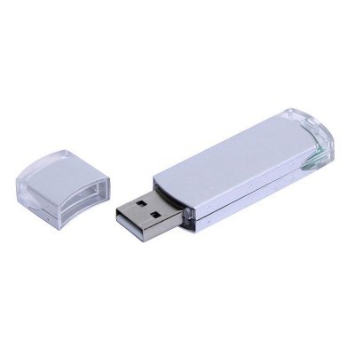 USB 3.0- флешка промо на 32 Гб прямоугольной классической формы, серебристый