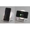 Bluetooth колонка-подставка "Smart Sound" с беспроводным (10W) зарядным устройством и лампой, цвет белый