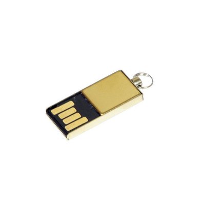 USB 2.0- флешка мини на 32 Гб с мини чипом, золотистый