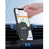 Автомобильное беспроводное (10W) зарядное устройство "Clamp SOFTTOUCH" с подсветкой логотипа, покрытие soft touch, цвет черный