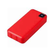 Внешний аккумулятор со встроенными кабелями Фрэйм Про, быстрая зарядка, 20000мач, красный