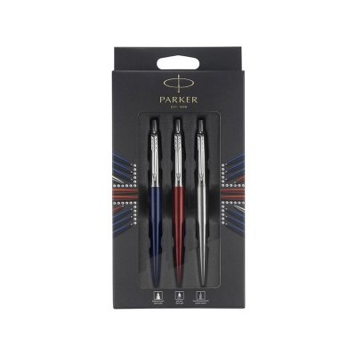 Набор Parker Jotter London Trio: ручка гелевая, ручка шариковая. карандаш, красный, синий, серебристый