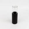 Бутылка стеклянная с силиконовой манжетой и бамбуковой крышкой Glass, черная