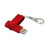 USB 2.0- флешка промо на 32 Гб с поворотным механизмом и однотонным металлическим клипом, красный