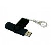 USB 2.0- флешка на 64 Гб с поворотным механизмом и дополнительным разъемом Micro USB, черный