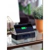 Настольные часы "Smart Box" с bluetooth колонкой (2х3Вт), беспроводным (15W) зарядным устройством и складной подставкой под смартфон, цвет черный