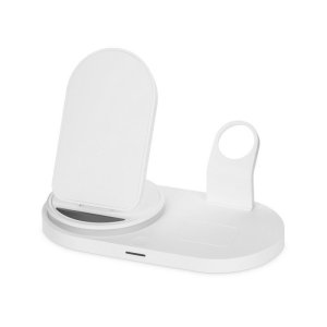 Складная зарядная станция с беспроводной зарядкой Flashport, 15 Вт, белый Складная зарядная станция с беспроводной зарядкой Flashport, 15 Вт, белый